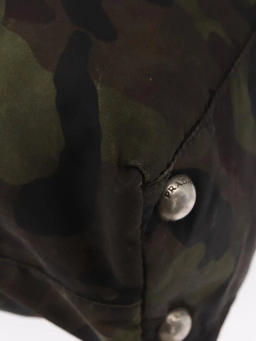 PRADA Camouflage Tote Bag Nylon Khaki Auth gh1628 - Picture 4 of 16
